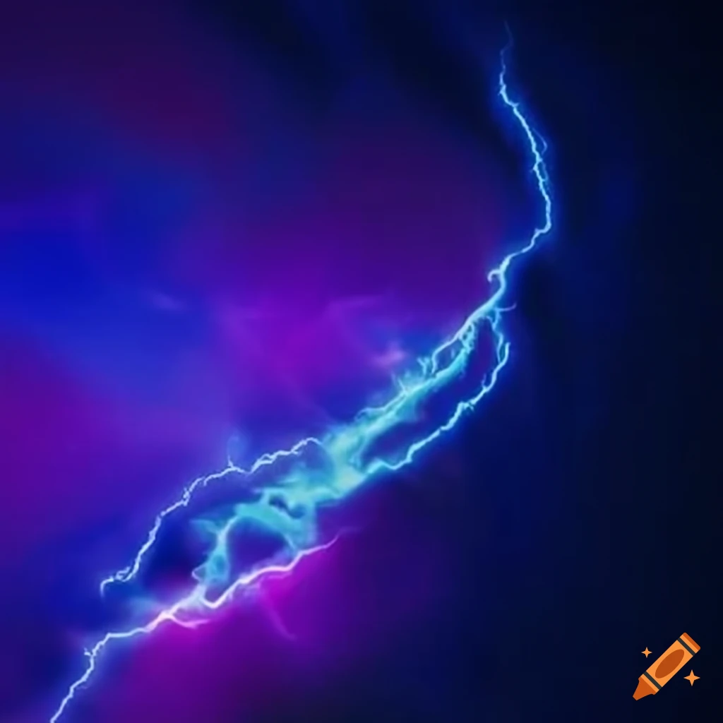 image of a blue tornado with purple lightning