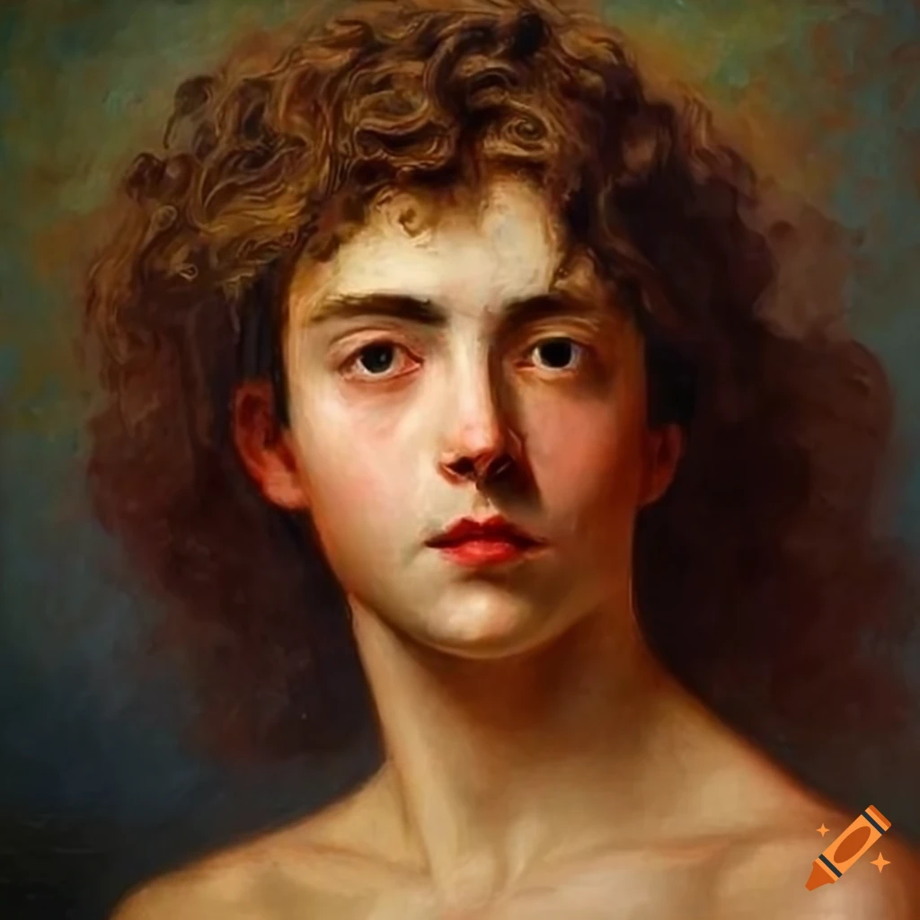 Monet-style painting of a confident and mighty male god