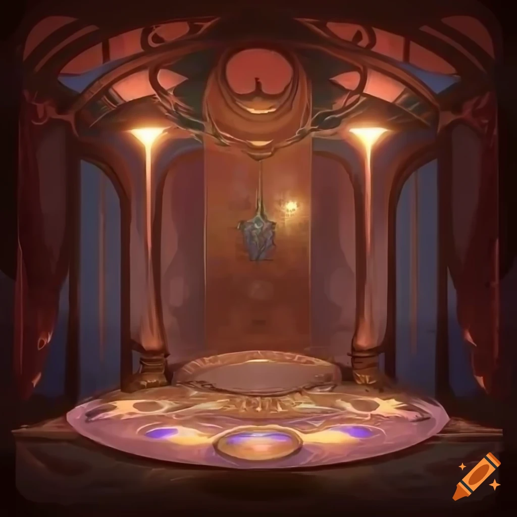 Art nouveau interior design with fantasy elements on Craiyon