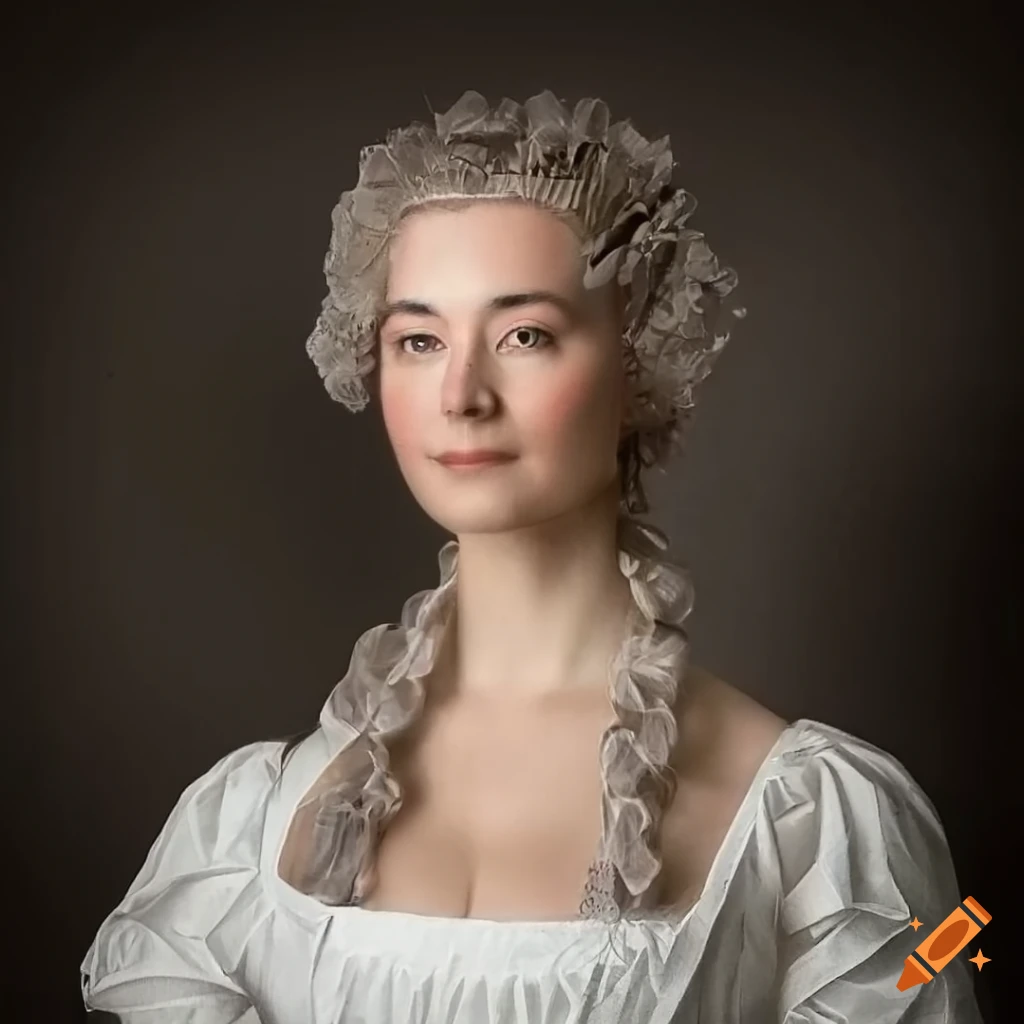 portrait of a delicate 18th century lady with ash blond hair