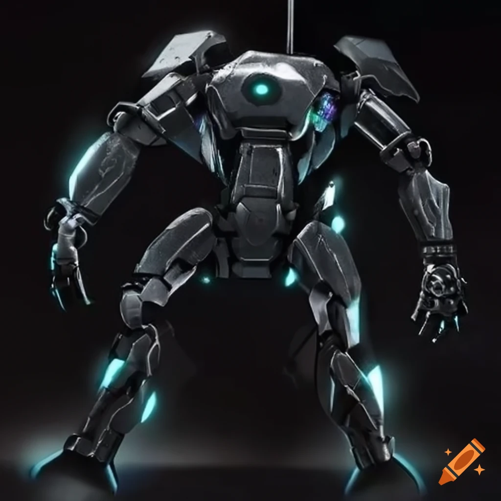 black robot scorpion with laser cannon