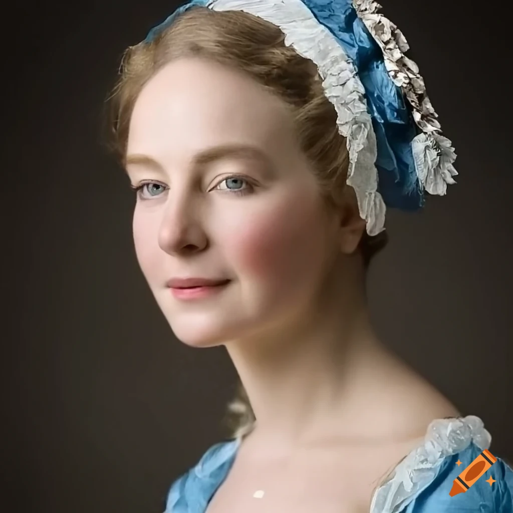 portrait of a delicate 18th century lady with ash blond hair