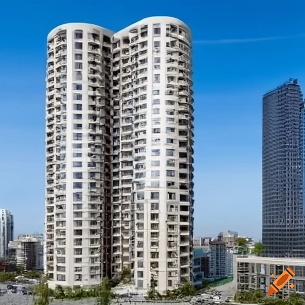 High definition image of an apartment tower complex