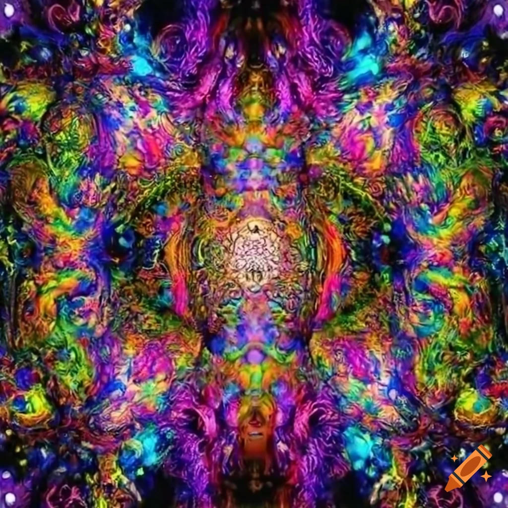 chaotic and psychedelic artwork for "Ethereal Tribe" psytrance song