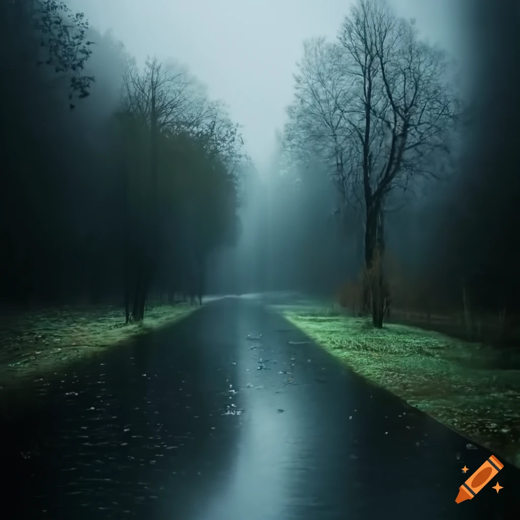 beautiful rainy day landscape