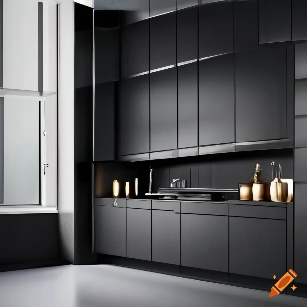 Modern luxury black kitchen design on Craiyon