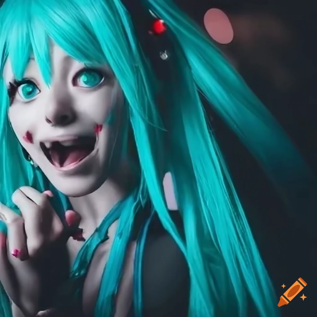 scary fusion of Hatsune Miku and Sonic the Hedgehog