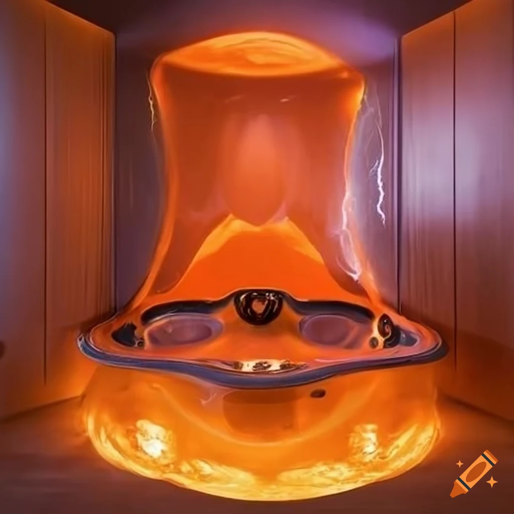 Sculpted orange hot tub with lightning bolt design on Craiyon