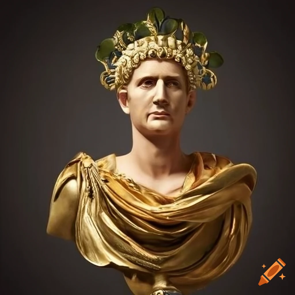 portrait of Marcus Antonius with a gold laurel wreath