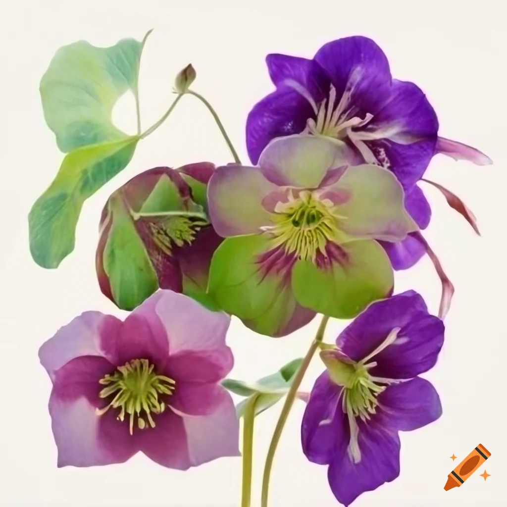 pressed flowers on a white background
