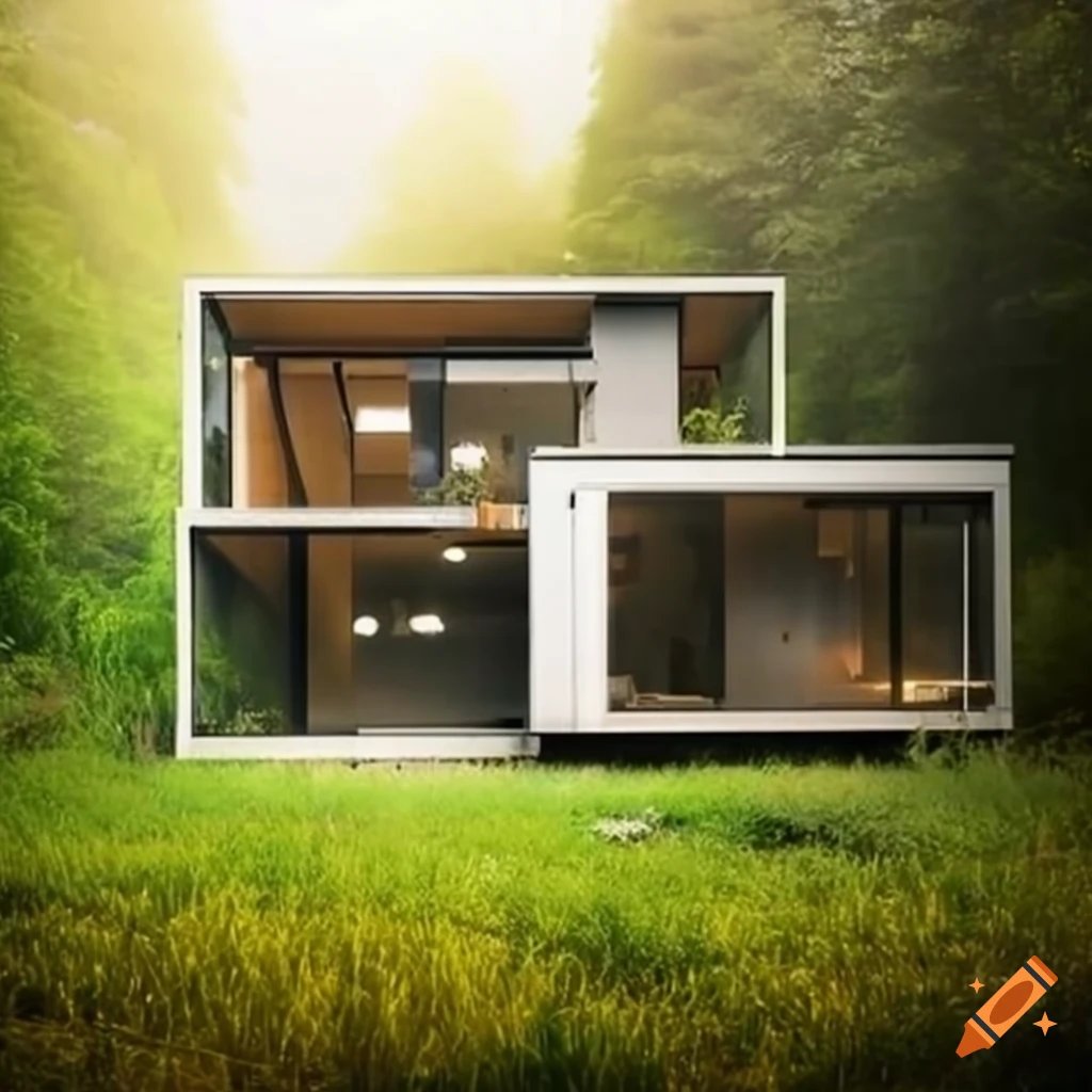 modern container home in natural setting