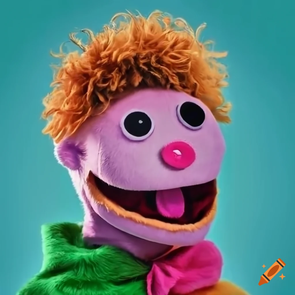 close up of a fluffy puppet