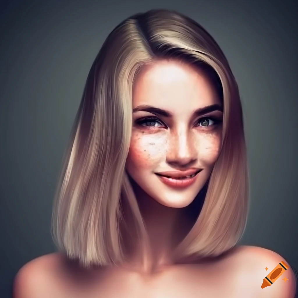 close-up portrait of a smiling young woman with freckles