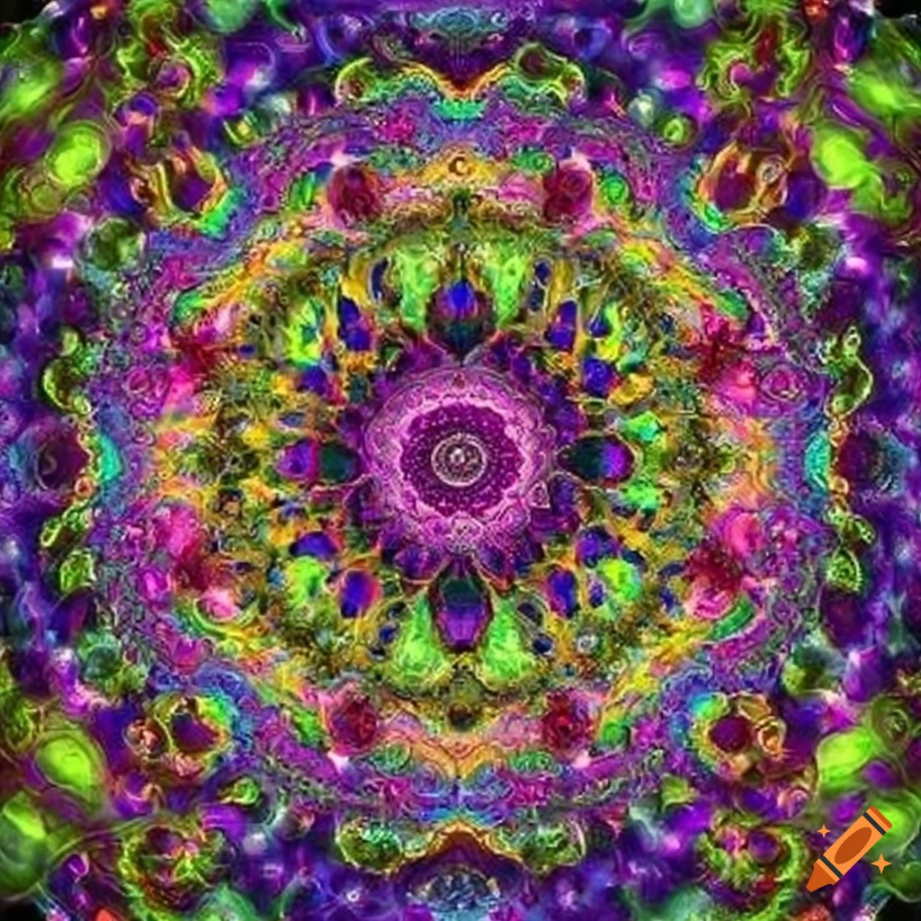 vibrant multicolored mandala with gold accents