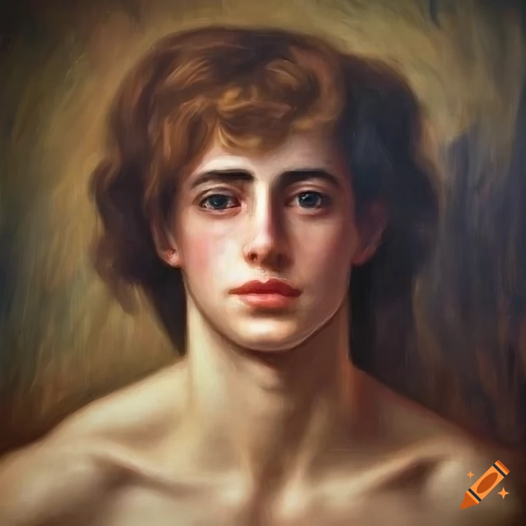 detailed painting of a confident and powerful male god
