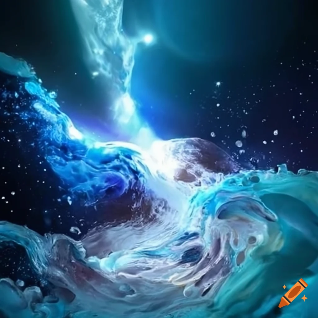 abstract digital art of space splash