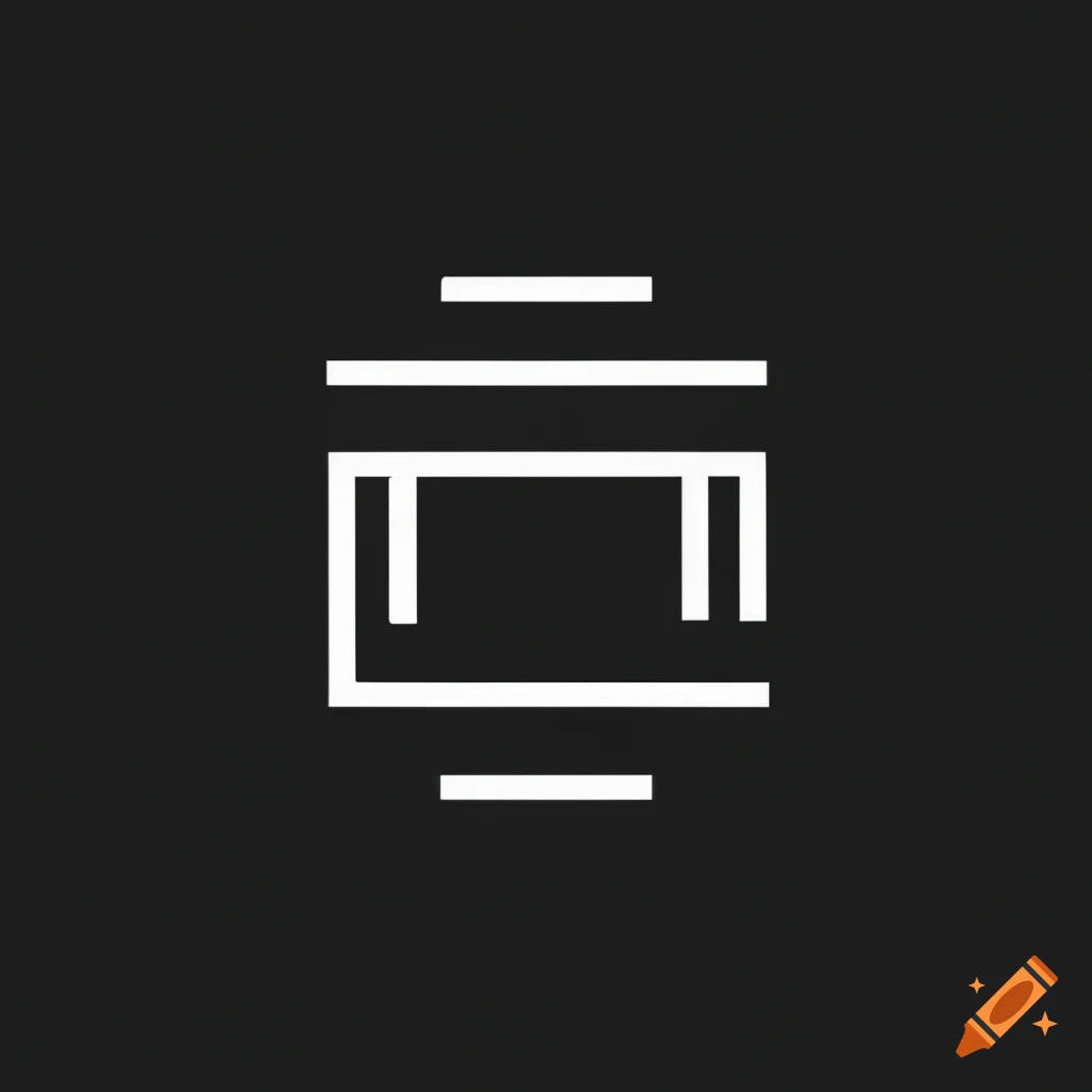Minimalistic coding logo design on black background on Craiyon