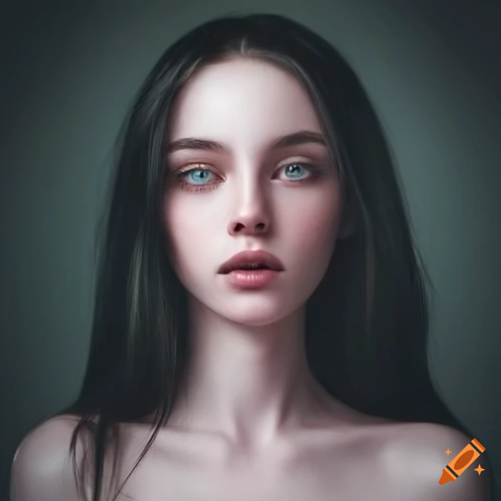 attractive portrait of a woman with green eyes