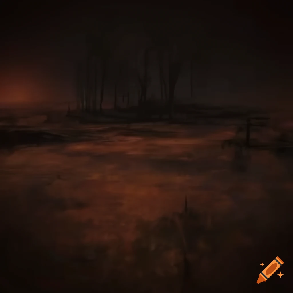 cgi artwork of a rusted metal landscape