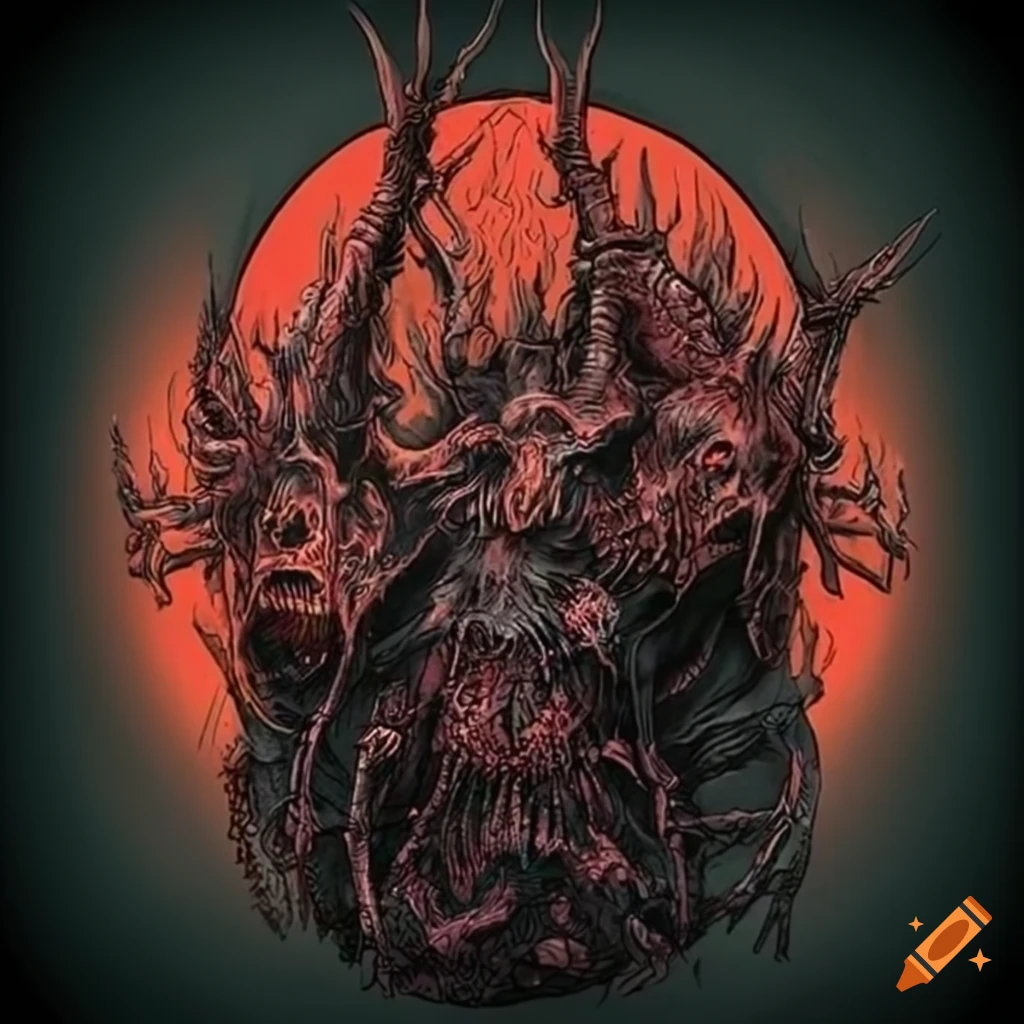 Erdrich abomination death metal band T-shirt design