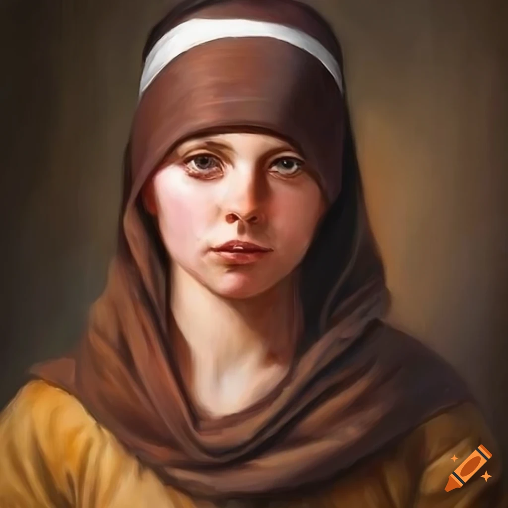 Hyperrealistic oil painting portrait of a young woman with bandana on Craiyon