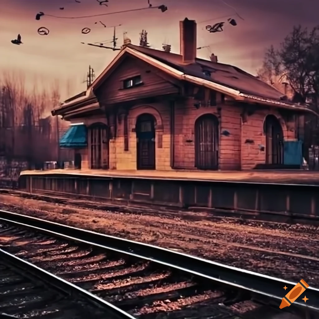 Train station building on Craiyon