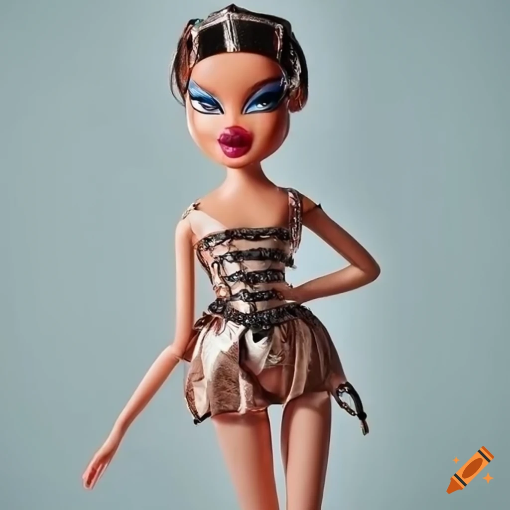 Fashionable bratz doll in a vivienne westwood-inspired corset top on Craiyon