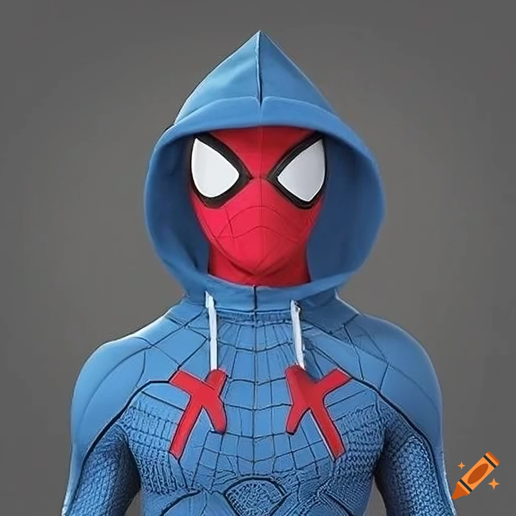 Spider-man in blue suit with red spider logo