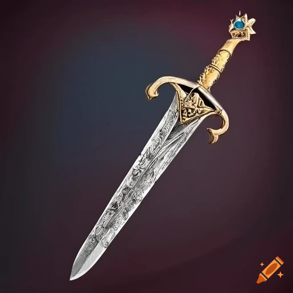 Royal sword with crown engraving on Craiyon