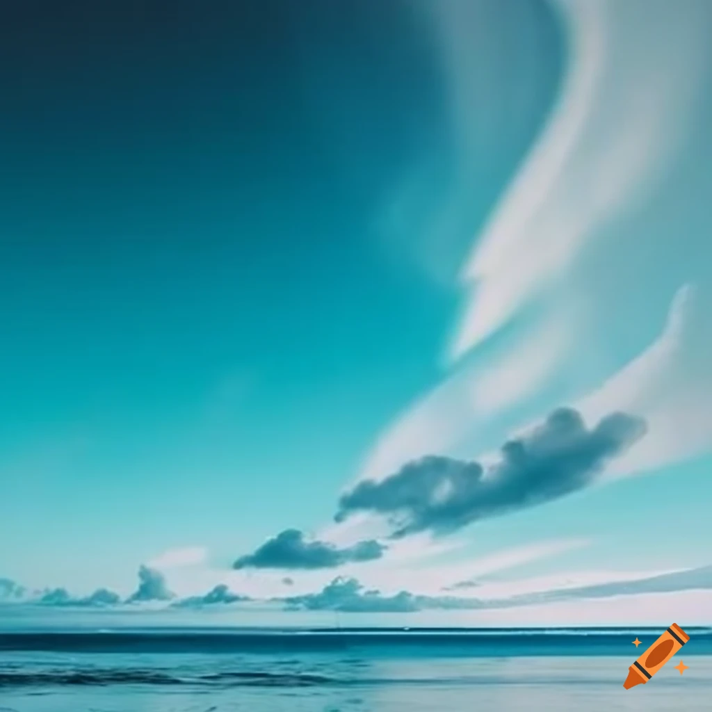 praia com céu e nuvens