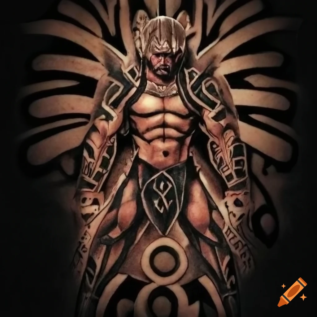 Taino warrior with Wolverine characteristics tattoo design on Craiyon, image size:1024x1024