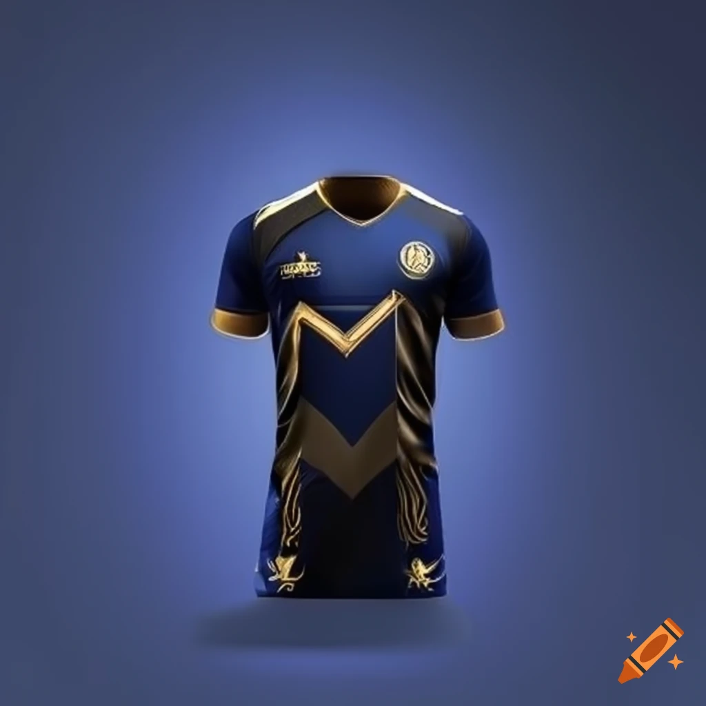 dark royal blue and gold clean jersey design