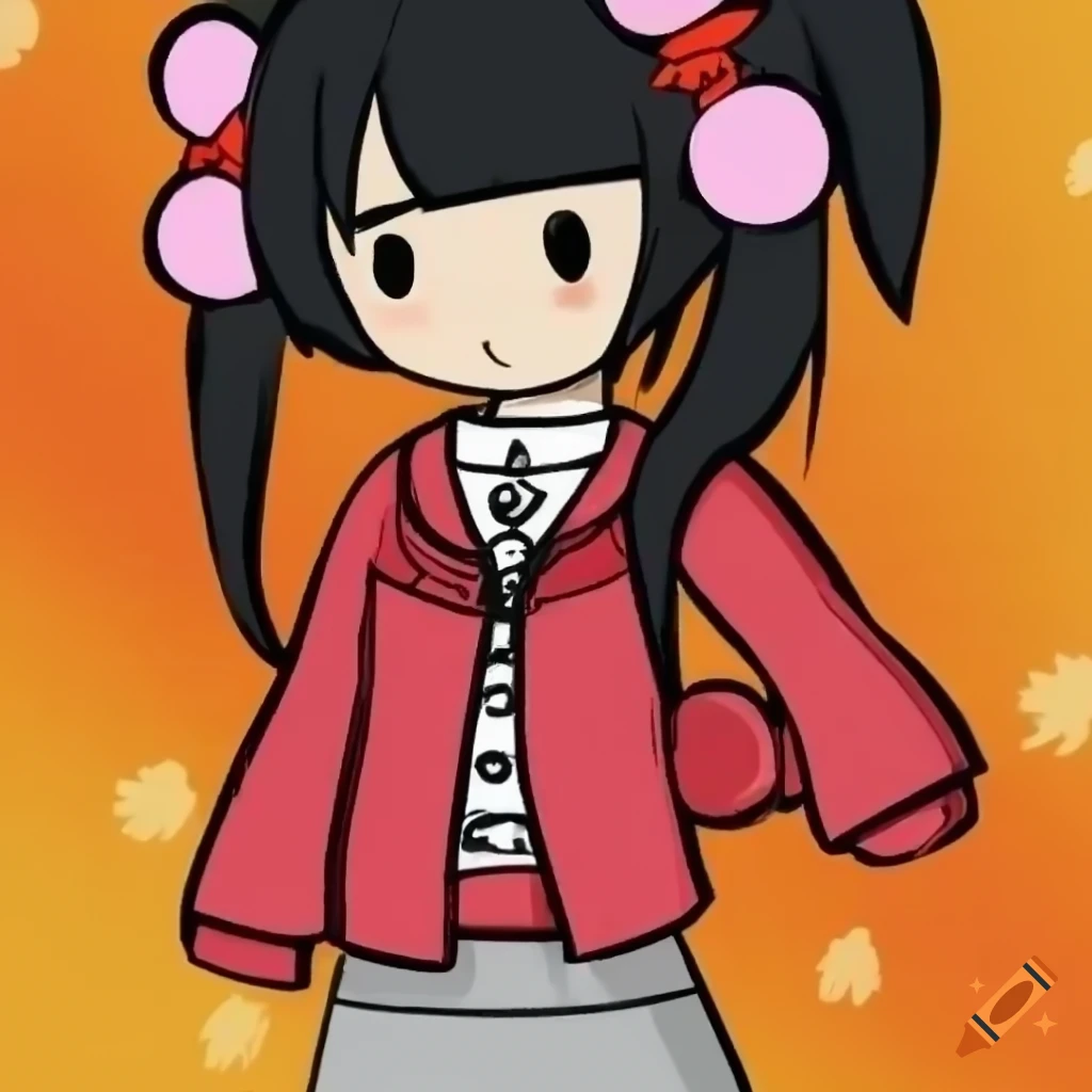 Autumn-themed waifu character design on Craiyon