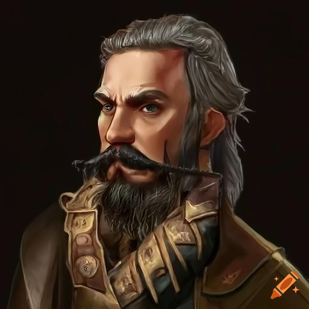 elegant steampunk artificer with a beard