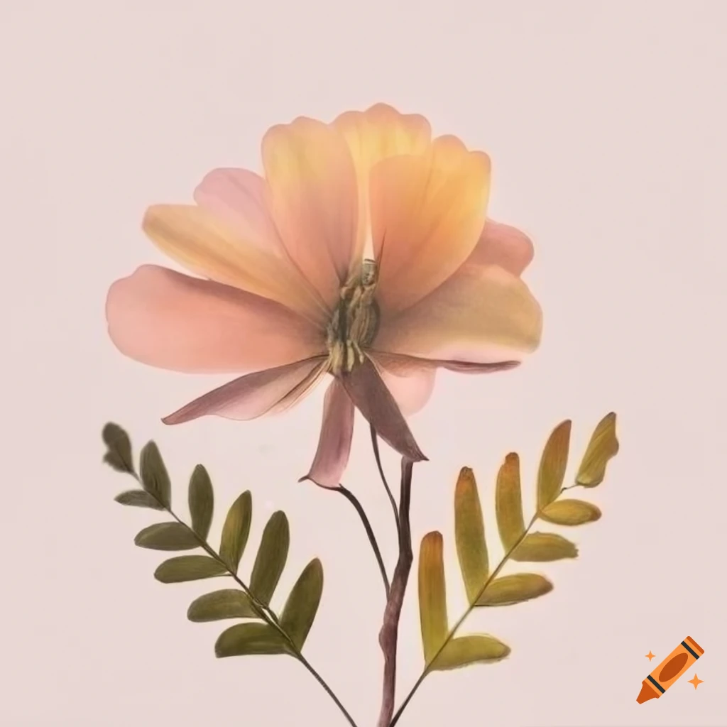 colorful botanical herbarium poster with pressed wildflowers