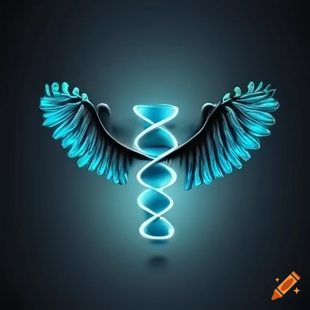 DNA and wings logo design