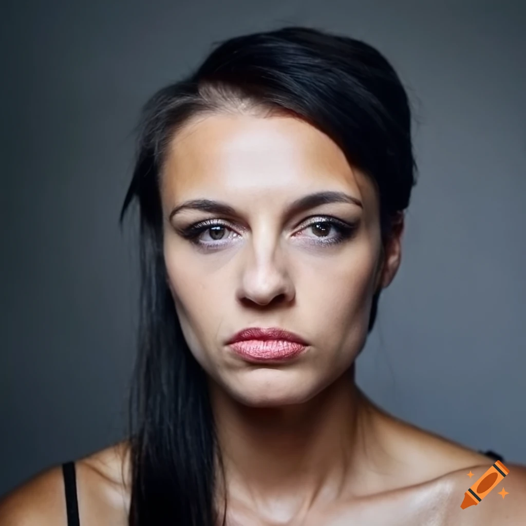 Portrait of a woman with distinct facial features