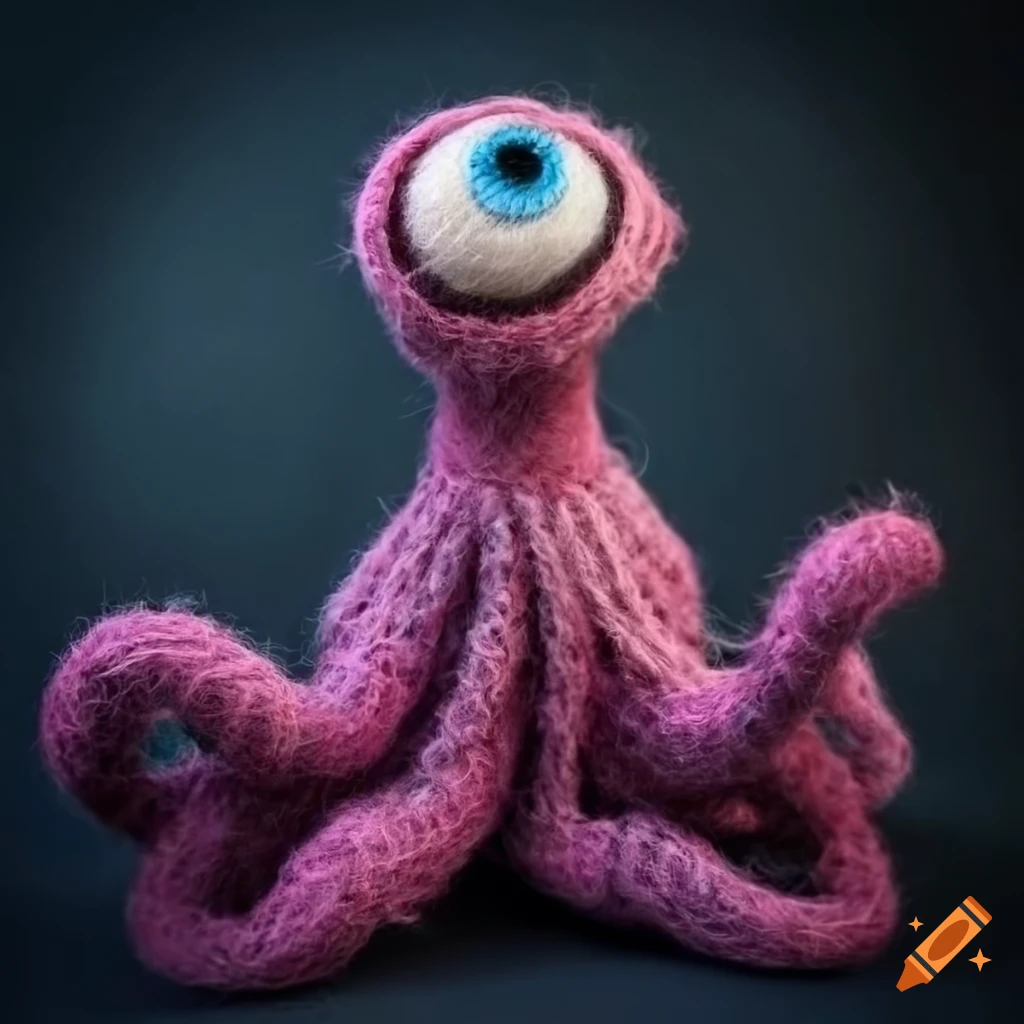 cute monster with multiple eyes, wings, and tentacles