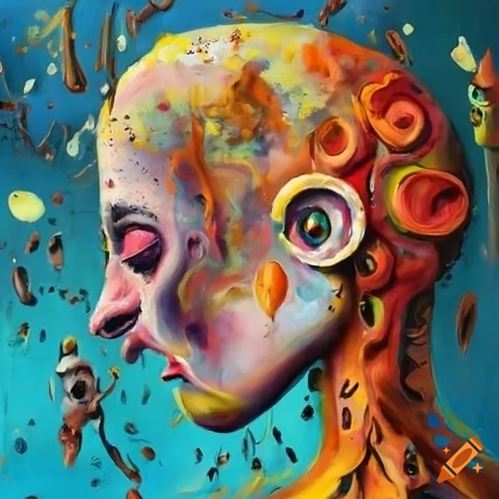 surreal painting of a fried egg day