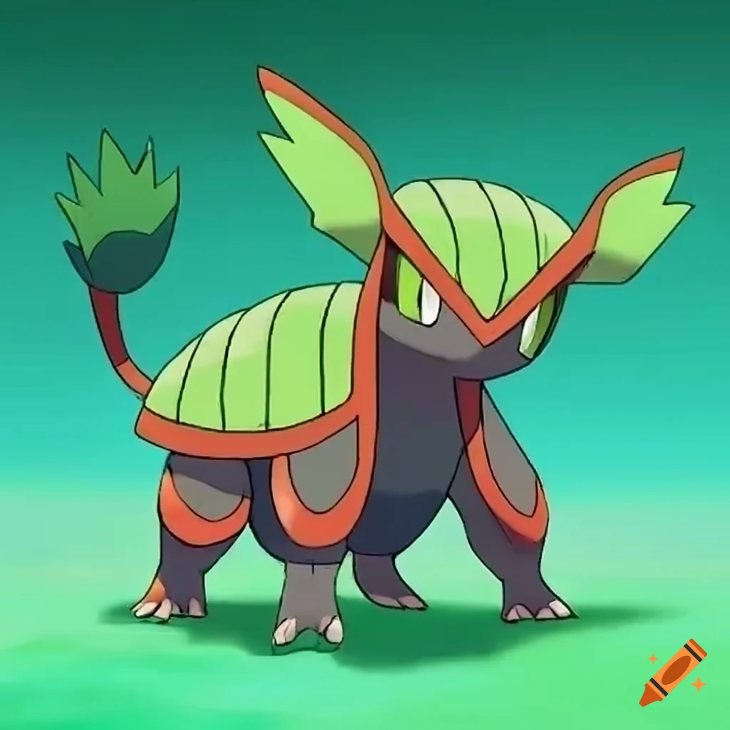 green armadillo-like Grass-type starter Pokémon