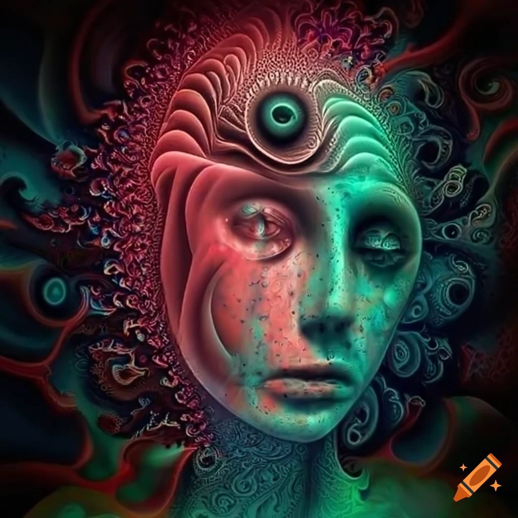 surreal drawing with fractal patterns