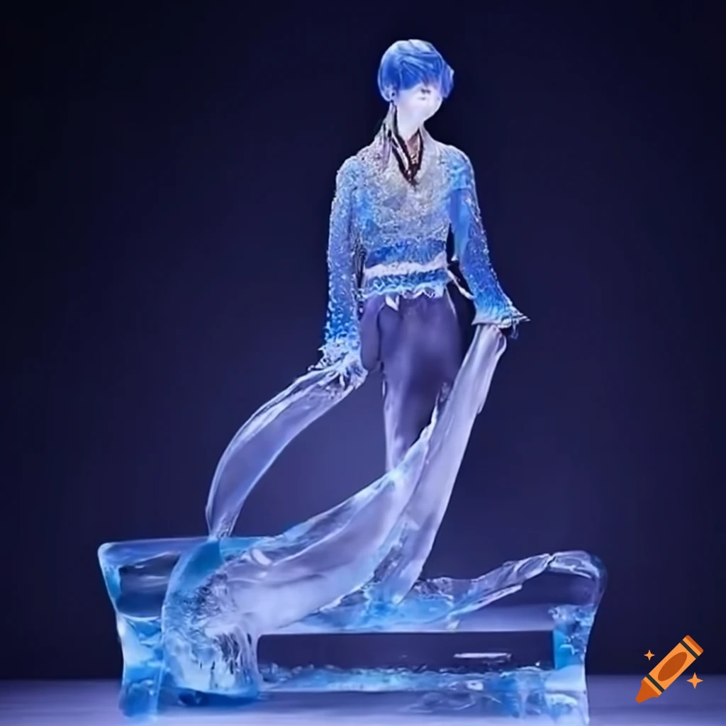 ice sculpture of Yuzuru Hanyu