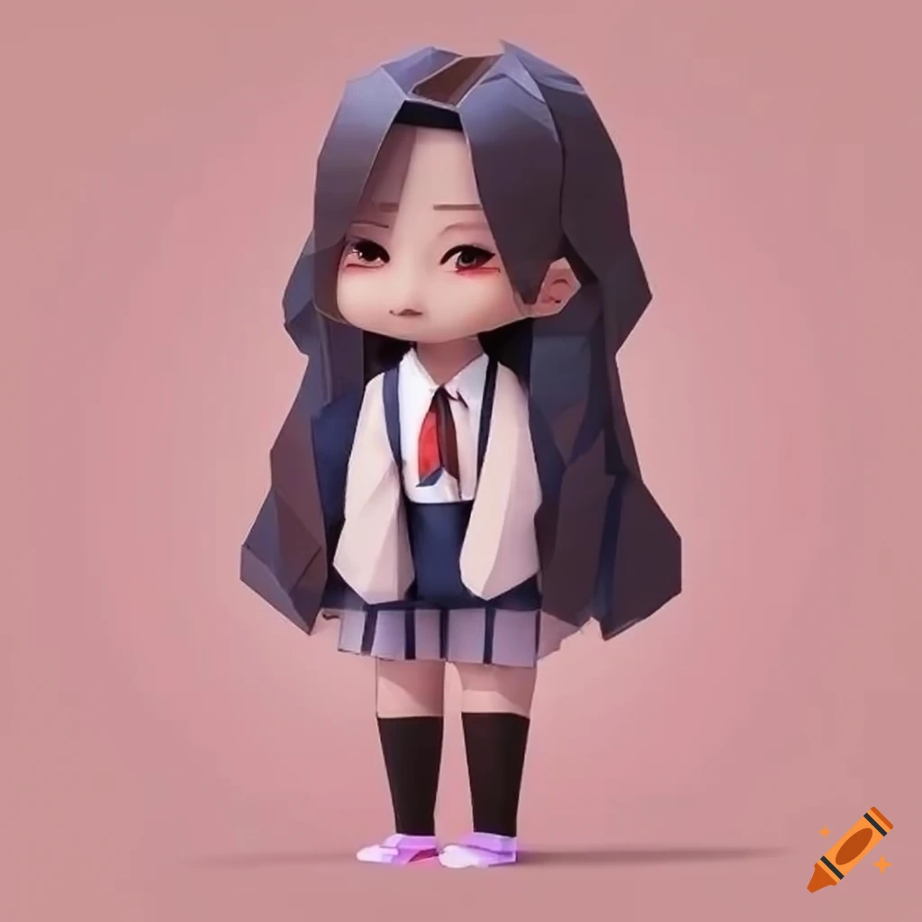papercraft template of a kpop student