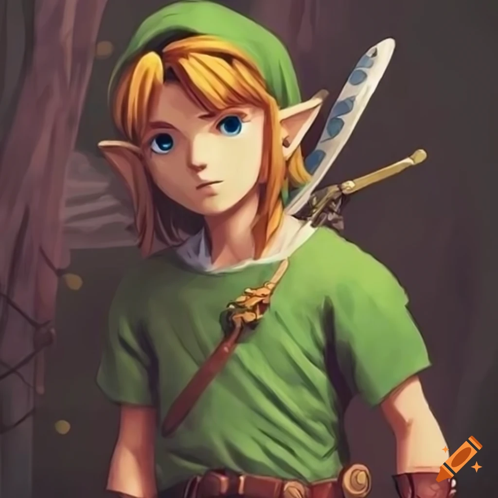 Ghibli-style link illustration on Craiyon