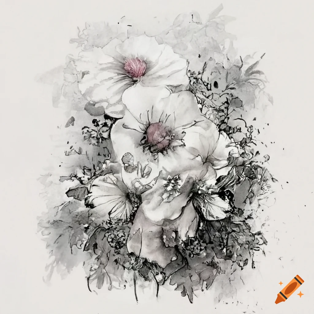 Painting Of Ink Flowers Drawing Scenery On Craiyon painting-of-ink-flowers-drawing-scenery-on-craiyon