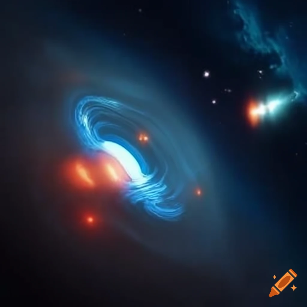 illustration of a big bang in space