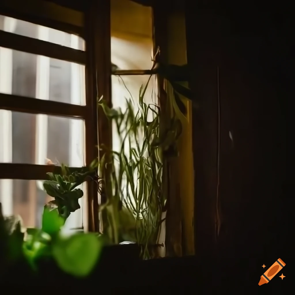 windowsill with potted plants