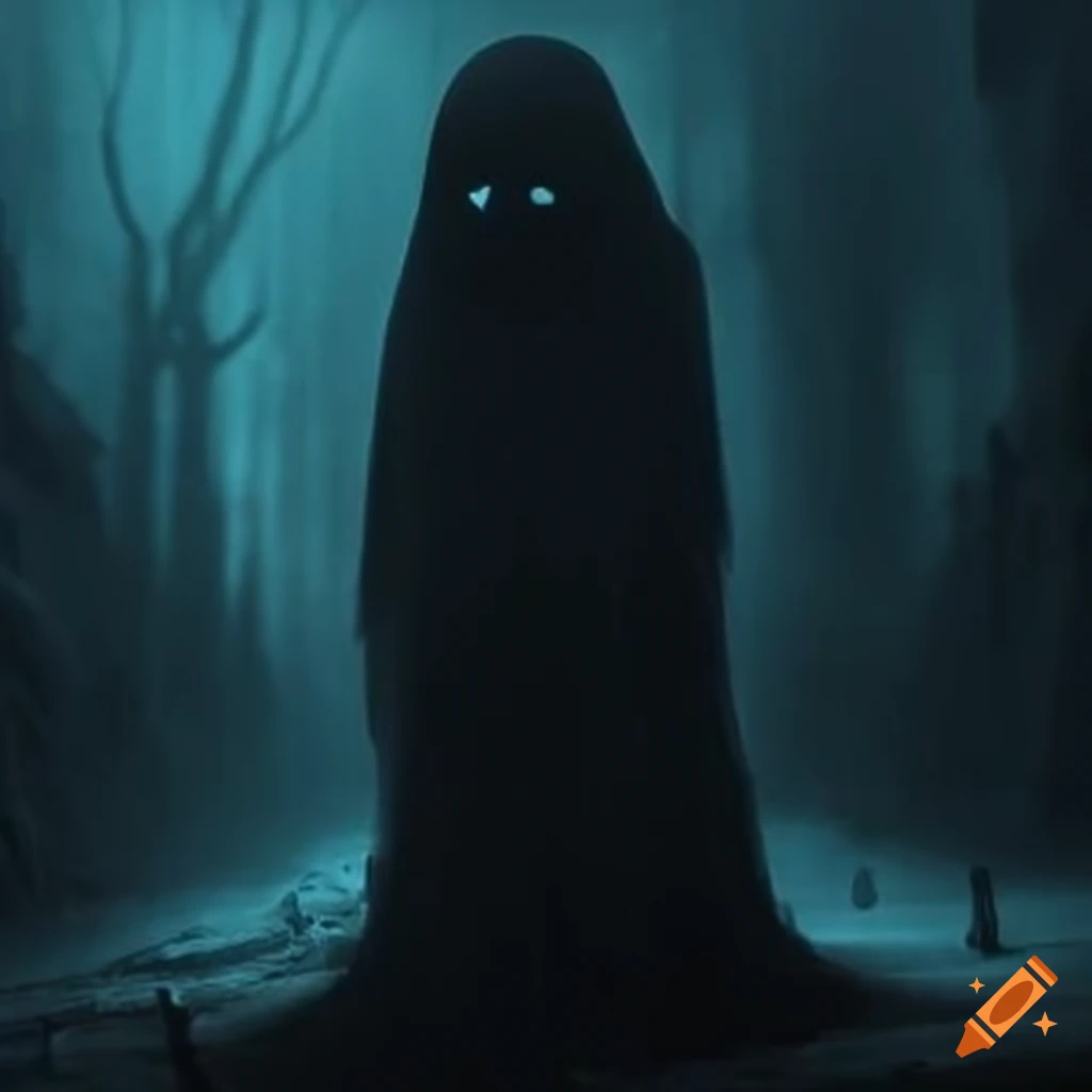 artistic representation of a mysterious figure in darkness