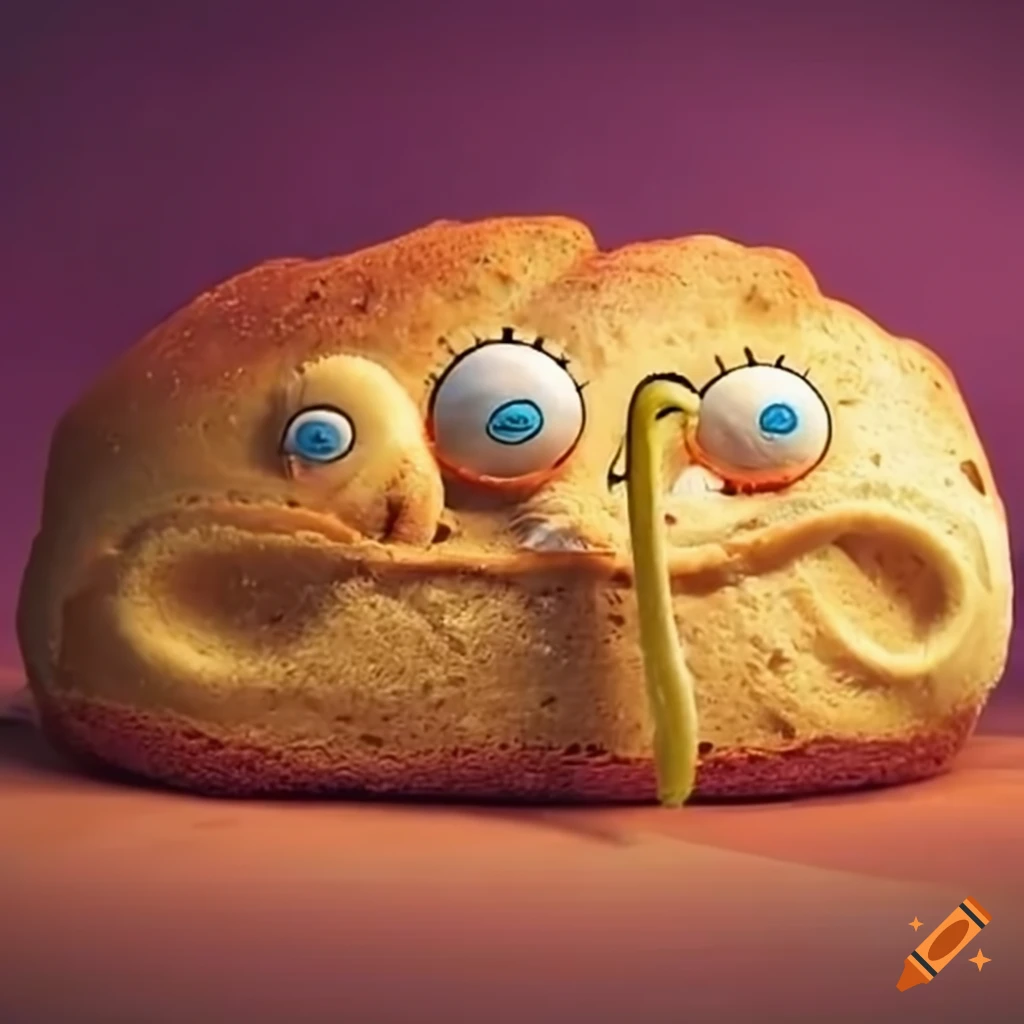 bread loaf dressed as Spongebob Squarepants