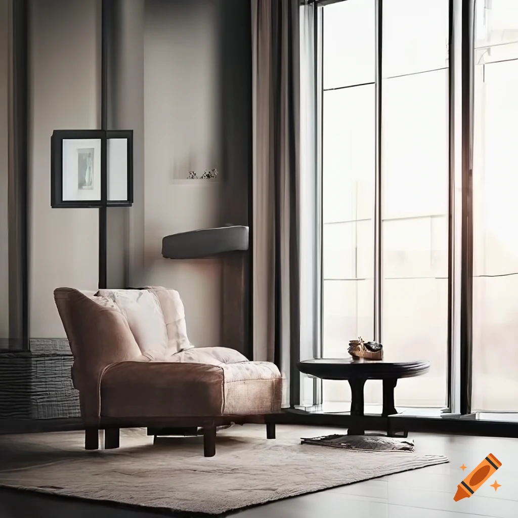 Stylish living room interior design on Craiyon